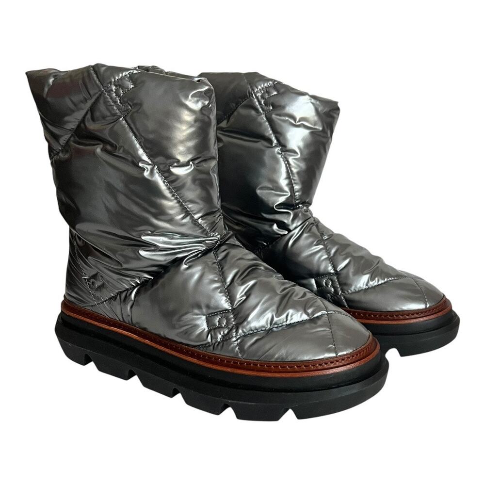 Tory Burch Sleeping Bag Quilted Puffy Platform Sliver Snow Boots Size 10.5 - Picture 15 of 15